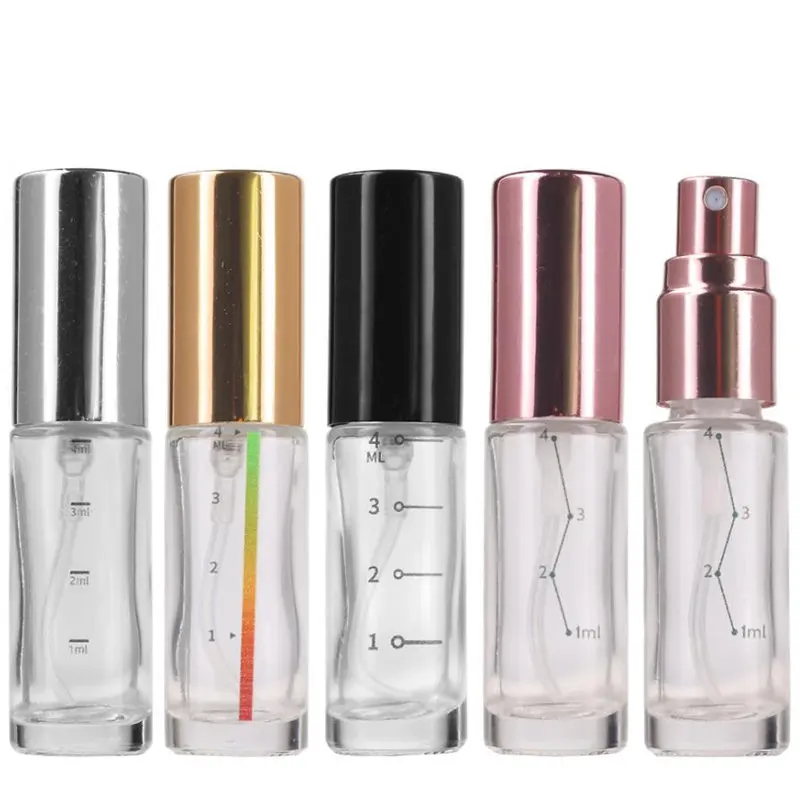 

100pcs 4ml Portable Glass Refillable Perfume Bottle With Aluminum Atomizer Empty Parfum Case For Traveler