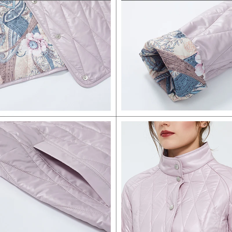 ZIAI 2021 hotsale Women jacket spring purple plus size warm female coats fashion Lined print ladies casual parka instock ZM-9423