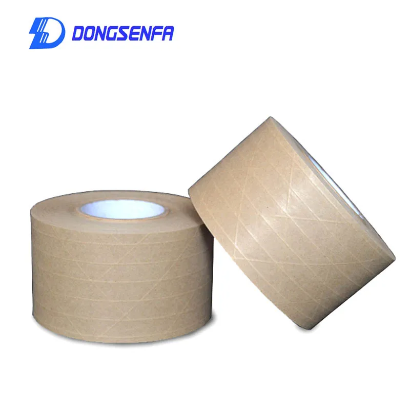 1 Roll/45 M In Fibra di linea di Acqua Bagnato Kraft Adesivo di Carta Nastro Rinforzato Kraft Nastro di Carta A Base Acquosa Kraft di tenuta larghezza del nastro 48/60 millimetri