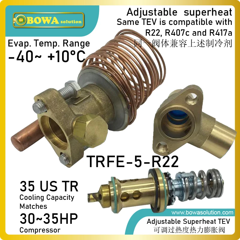 35TR R22 mechanic expansion valves are working as independent throttle device in heat pump, refrigeration and air conditioner