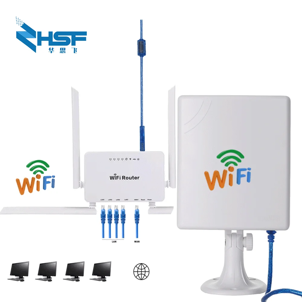 High power wireless Openwrt Wireless router with 4pcs 5dbi antenna,high power wireless Adapter with 14dbi antenna&5M USB cable