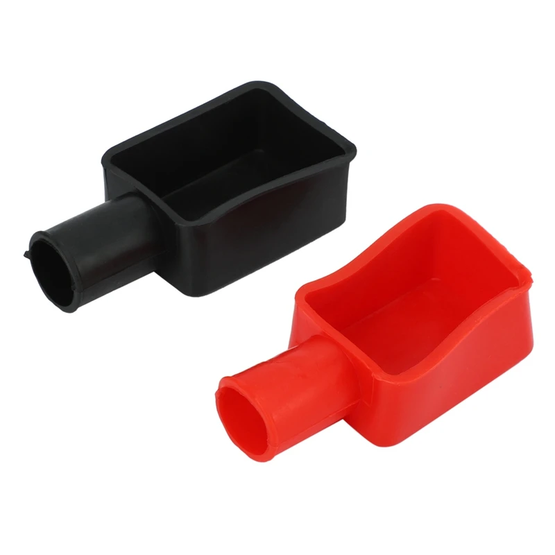 2 Pcs Car Battery Positive and Negative Protective Covers, Rubber Sleeves, Battery Terminal Protection Sleeves