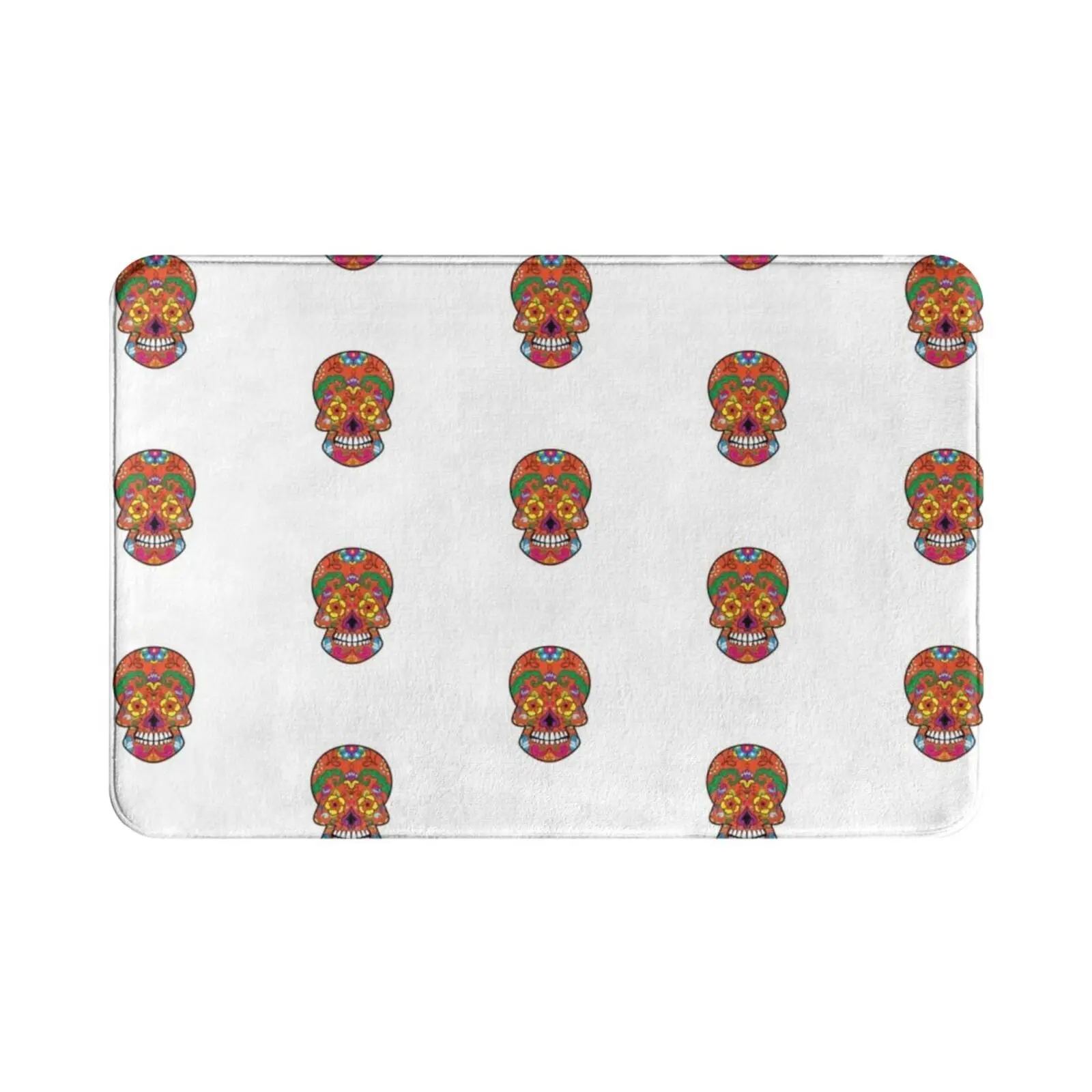 Dia De Los Muertos Sugar Skull Face Carpet Mat Rug Cushion Soft Non-Slip Dia De Los Muertos Sugar Skull Face Dia De Los