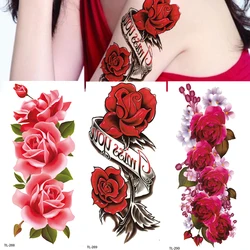 3 Stück wasserdichte temporäre Tattoo Aufkleber Blume Rose Flash Schmetterling Spitze Dame Körper Kunst Arm Mode gefälschte Ärmel Frauen