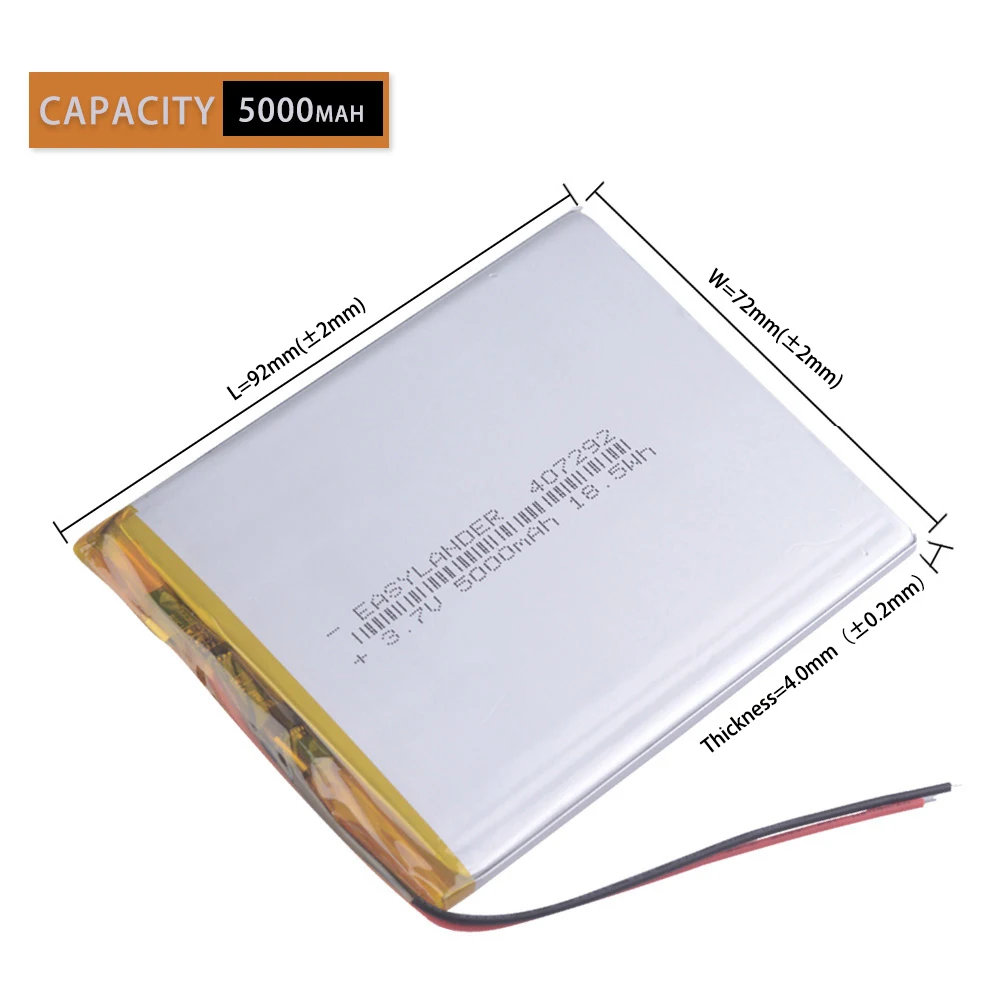 407292 3.7V 3.8V 5000mAh Li-Polymer Battery For Tablet PC Irbis TZ56 TZ49 3G TZ709 TZ707 iPAQ texet tm 7043xd 407090 U25GT