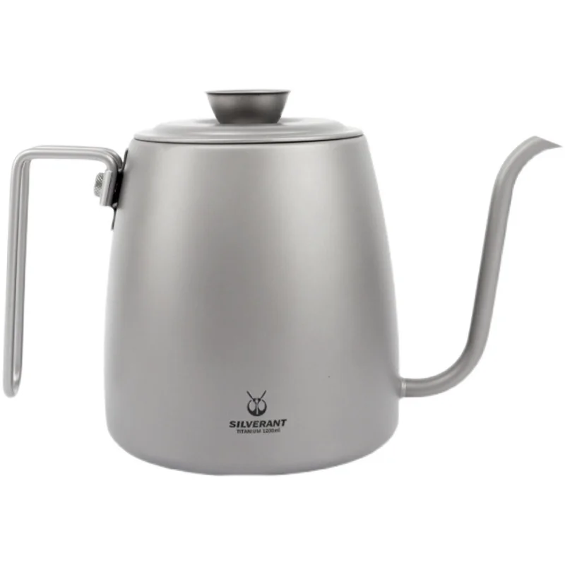 Imagem -05 - Outdoor Titanium Camping Kettle Cafeteira Pour Over Gooseneck Spout Kettle Pendurado Alça Trançada de Orelha para Piquenique Edc