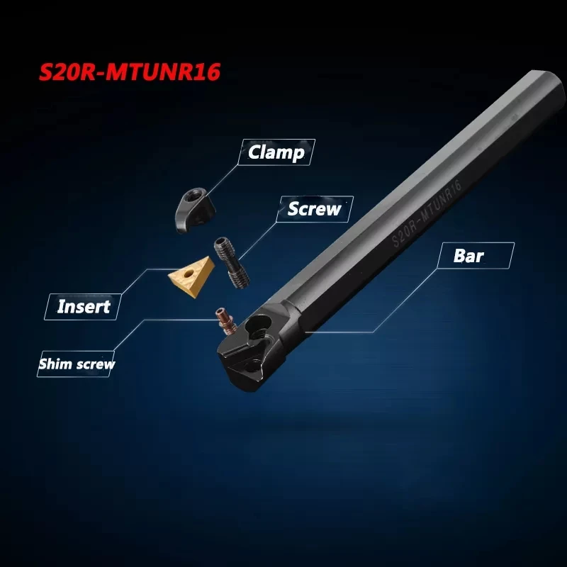 1PC S32T MTUNR16 MTUNL16 CNC 선반 절삭 공구 32mm MTUNR Bar TNMG TNUX 초경 인서트 용 내부 선삭 공구 홀더