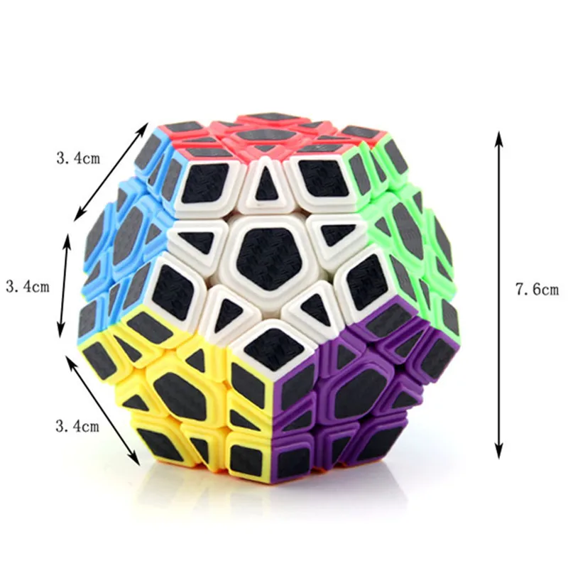 Meilong Megaminxマジックキューブ,カーボンファイバーステッカー,ネオスピード,マジックキューブツイスト,教育玩具,3x3