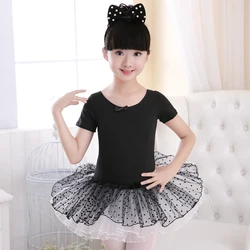 2021 Girls Ballet Tutu Dress Kids Gymnastics Dance Tulle Skirted Leotards Pink Black Swan Lake Ballet Costumes With Dot Tutus