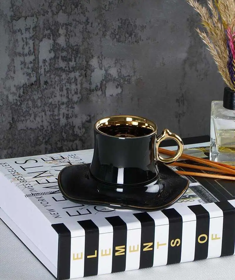 DOLBOVI Acar Istanbul 6 Personality Black Porcelain coffee cup Pad 10720 mug кружка coffee cup cup