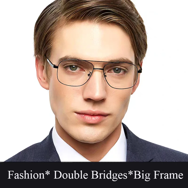 BCLEAR 2020 Vintage Big Frame Spectacle Glasses Man Double Bridge Retro Eyeglasses Optical Glasses Frame Fashion Male Eyewear