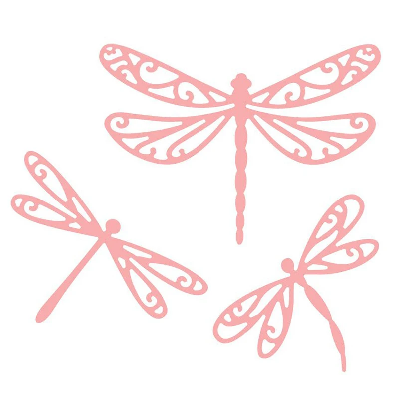 3PCS/SET Dragonfly Metal Cutting Dies Scrapbooking Embossing Folder for Card Making Album Decorative DIY Craft