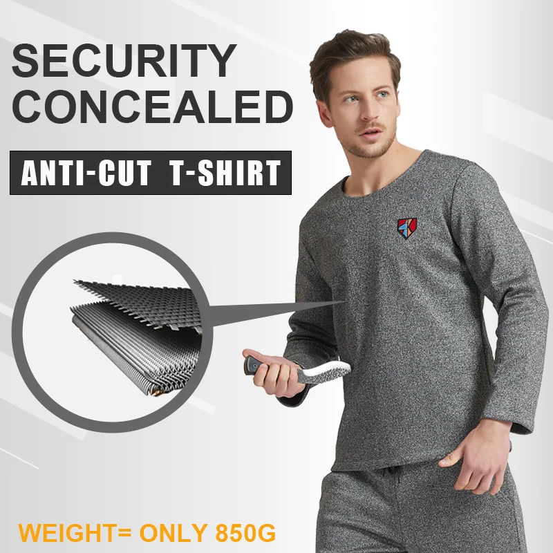 Personal Protective Equipment Anti-Cut Resistant Long Sleeve T-shirts Self-defense Bodyguard Police Clothes Men Women