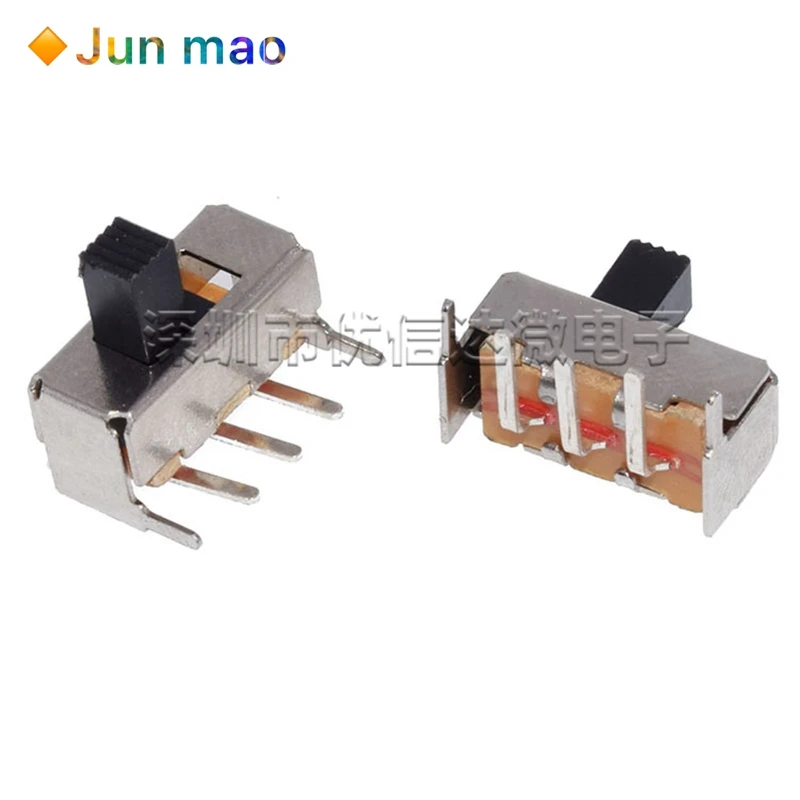 10PCS SS12F23 SS12F23VG5 0.5A 50V Toggle Switch 3PIN 1P2T 90 Degree Curved Needle Slide Switch Handle high 5mm