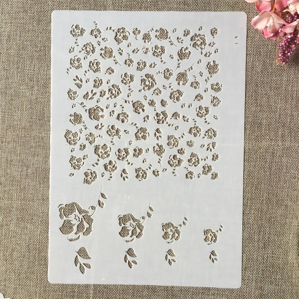 

A4 29cm Rose Flower Texture DIY Layering Stencils Wall Painting Scrapbook Coloring Embossing Album Decorative Template