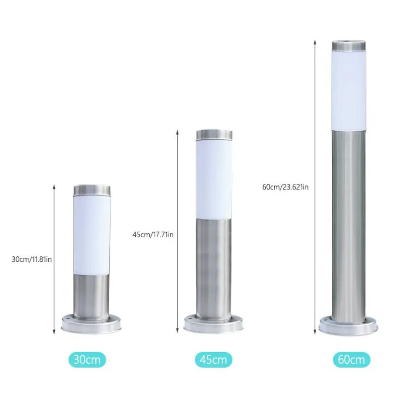 Waterproof Stainless Steel Pillar Light Outdoor E27 led Garden Lawn Lamp Aluminum Pillar Post Light landscape lawn Bollard Light