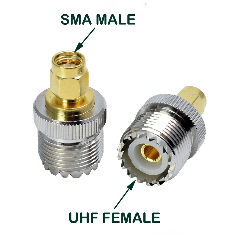 

100PCS SO239 UHF Female Jack to SMA Male or UHF Female to SMA Female Plug RF Adapter Connector Copper Nickel plated
