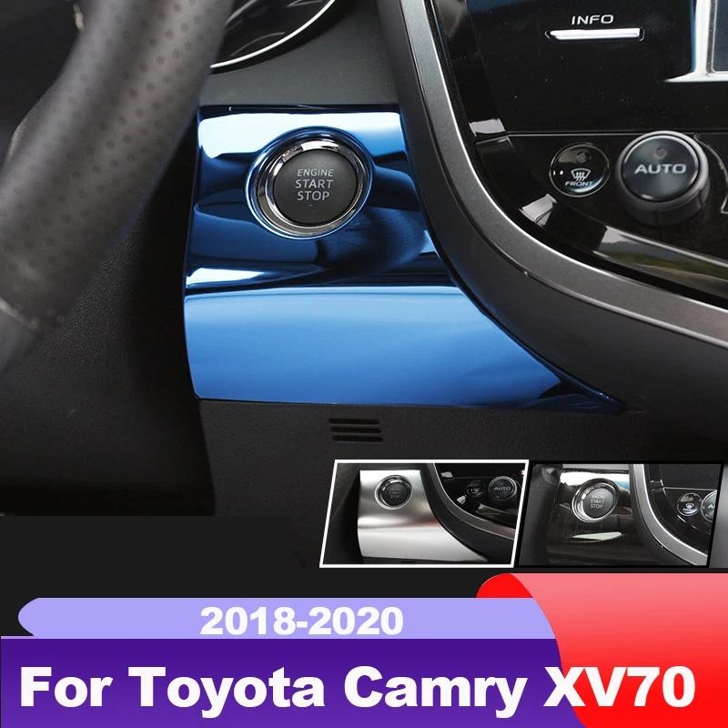 Car One Button Start Engine Cover Trim Frame for Toyota Camry 2018 2019 2020 2021 70 V70 Xv70 Trd Accessories Auto