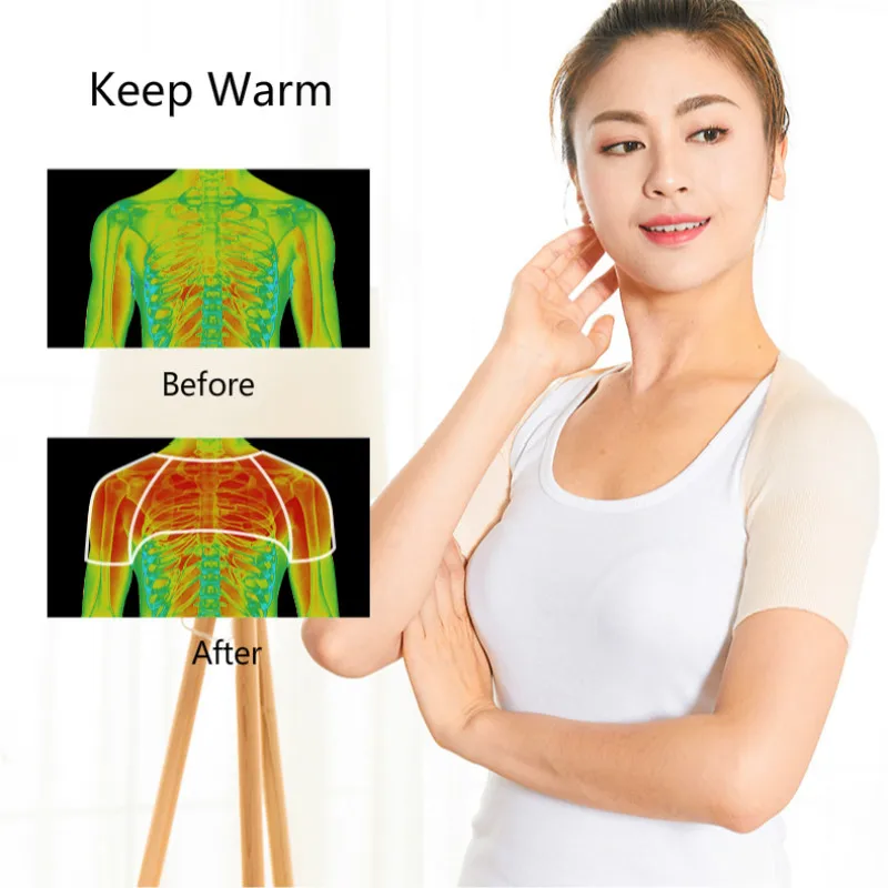 Breathable Arm Cuff Sleeve Back Correction Shoulder Support Wrap Warmer Comfortable Shoulder Body Shaping Protector Women Men