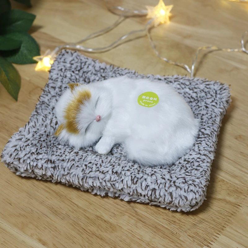 Auto Ornament Simulatie Klinkende Slapen Katten Knuffel Verjaardag Kerstmis Nieuwjaar Gift Kids Jongens Meisjes