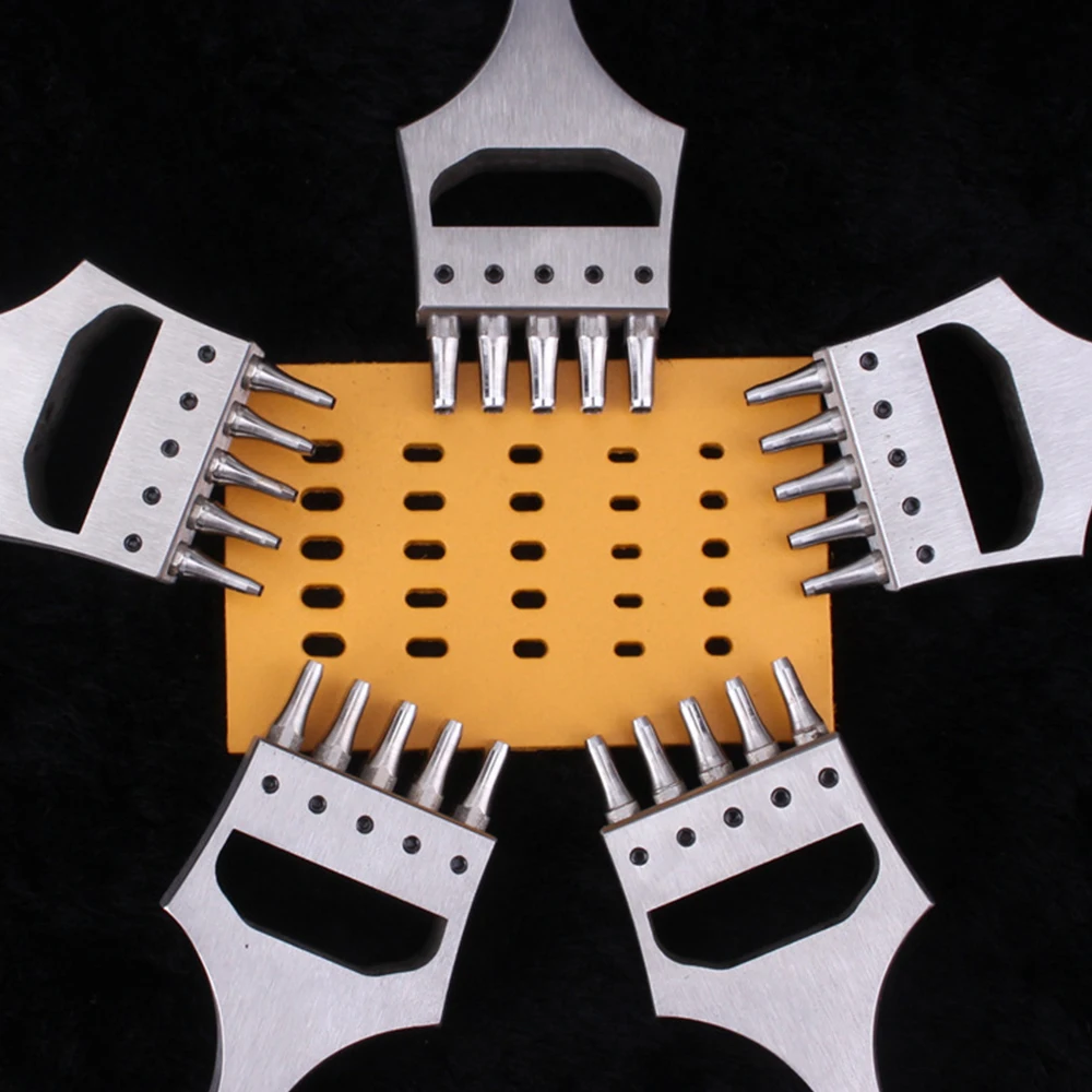 

Leather Craft Punch Watch Band strap Oval Hole Punch Tools Stitching 5 Prong Eyelet Cutter head removable chisel Tool