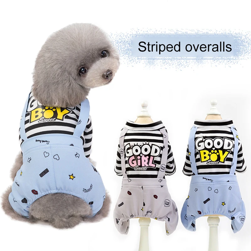 

Pet Dog Clothing Soft Striped Jumpsuits Small Medium Large Dog Coat Jacket Chihuahua French Bulldog Puppy Costume