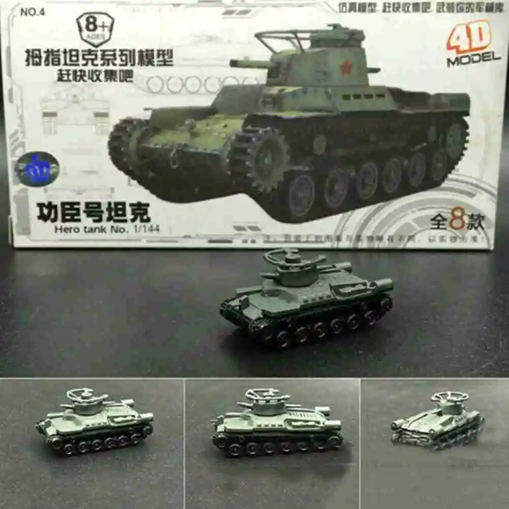 1:144 4D Tank Model Building Kits Military Model Toys High-density Material Panther Tiger Assault Assembling Military Toys