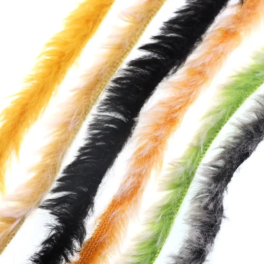 Bimoo 16 Packs 3mm Mix Color Faux Rabbit Strips Zonker Double Bunny Streamer Fly Tying Materials