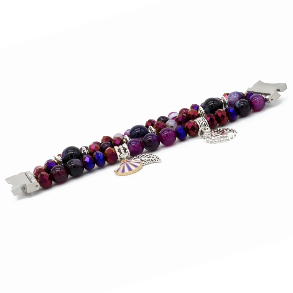 Jewelry Bracelet for Samsung Galaxy Watch 6/ 6 Classic/ 5/ 5 Pro/ 4 Classic Luxury Wrist Band Elastic Beaded Strap Replacement