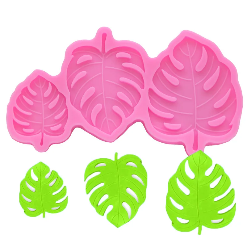 Tropical Theme Palm Leaves Banana Leaf Fondant Tools Gummy Silicone Molds Cake Decorating Mould Gumpaste Craft Baking Pan