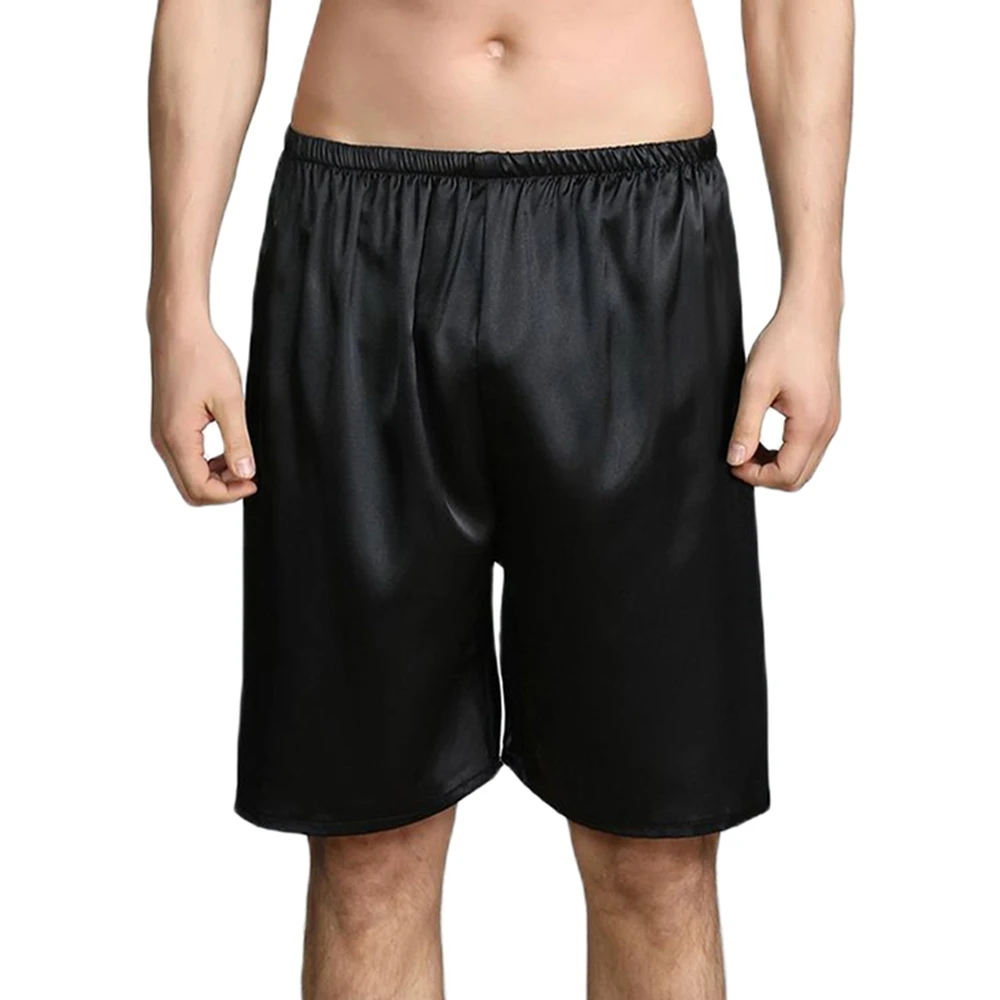 Homens camisola nova confortável masculino dormir bottoms casa praia festa shorts pijamas imitação de seda calças soltas pijama