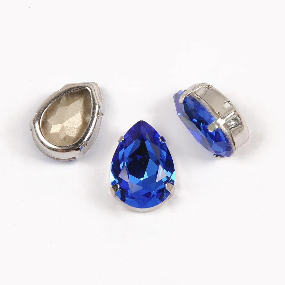 YANRUO 4320 Drop AAAAA Glas-Strasssteine mit Metallfassung, Applikationen für Kleidung zum Aufnähen, Kristall-Hochzeitskleid – Detail 8