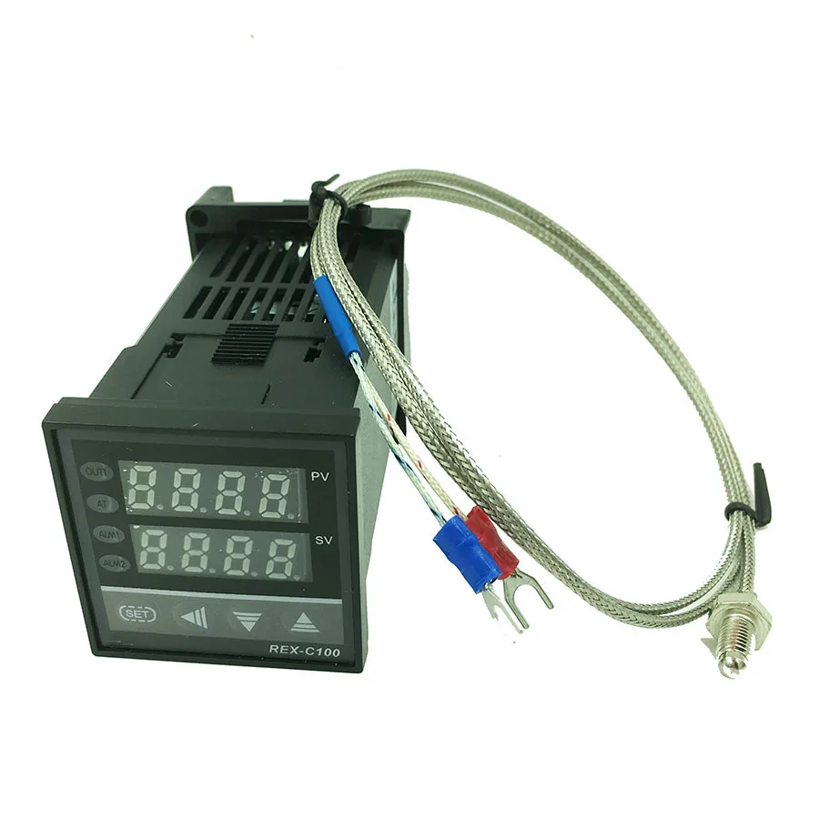 REX-C100 Digital PID Temperature Control Controller Thermostat Relay/SSR output 0 to1300C with K-type Thermocouple Probe Sensor