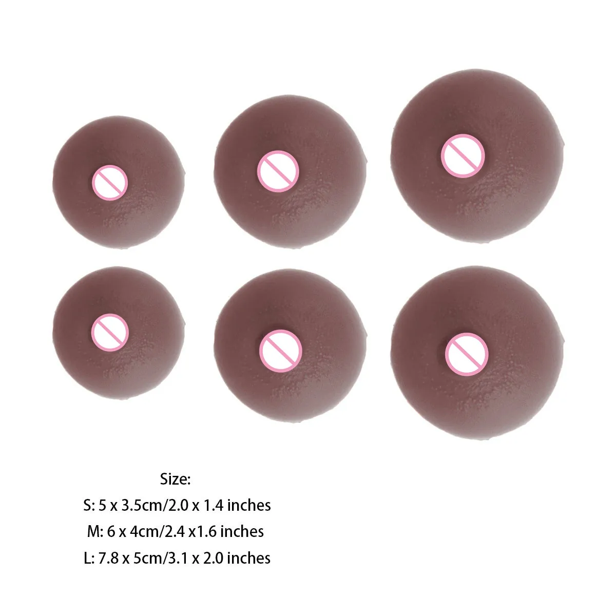 1 Pair Flesh Pink Nipple Stickers Sexy Silicone Nipples Female Self-Suction Simulation Fake Nipples Reusable Breast Teat Sticker