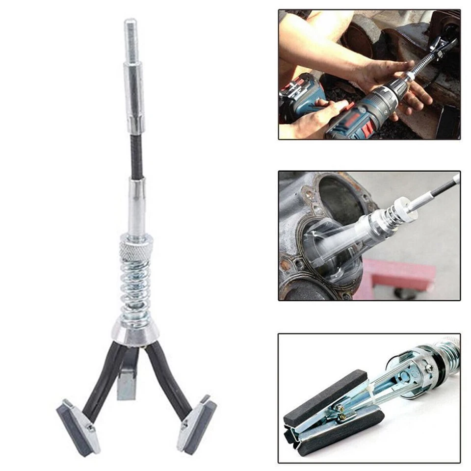 PW TOOLS Rodage Cylindre Piston 3 Mâchoires Avec Arbre Flexible - A 1-1/8" B 2"