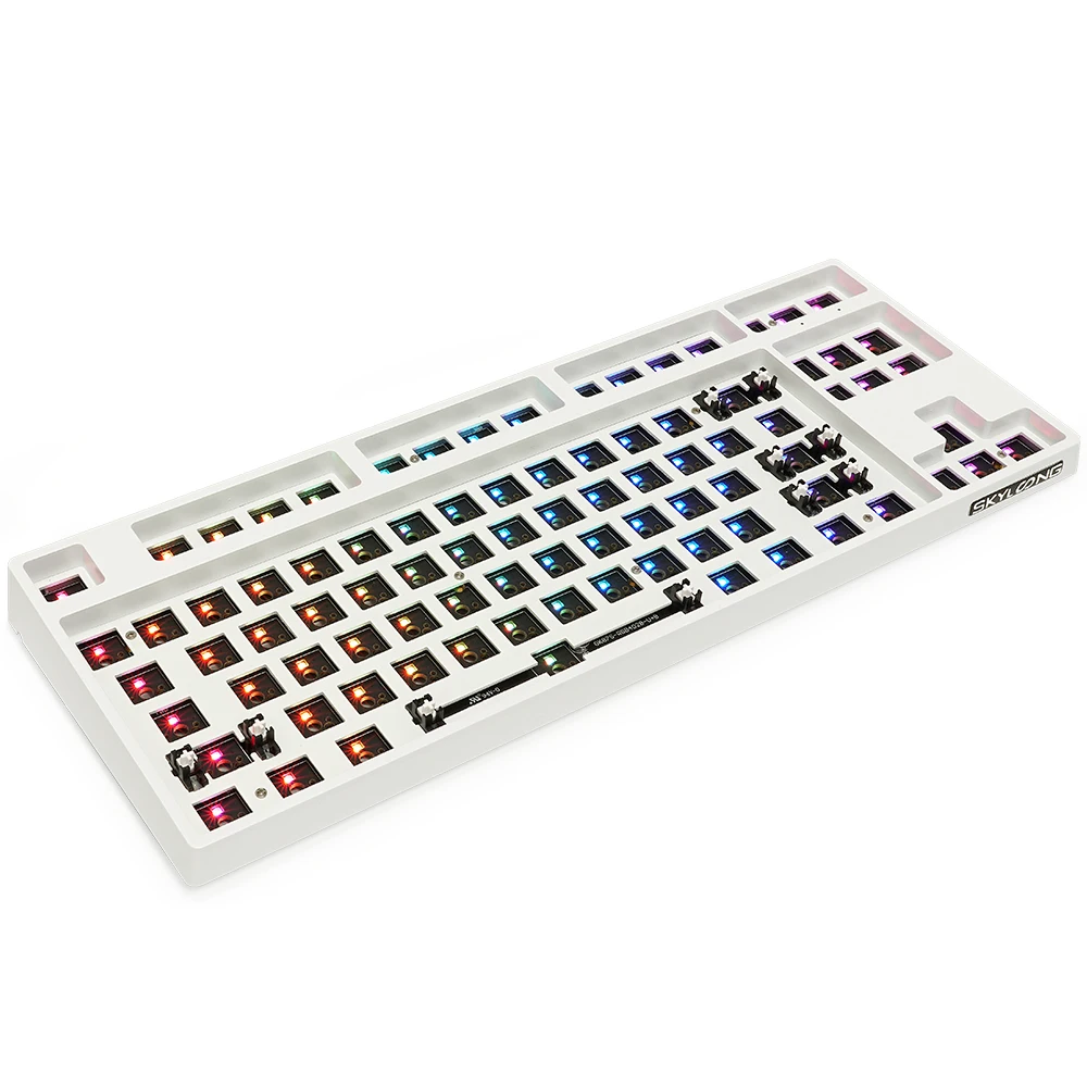 Imagem -01 - Kit de Teclado Mecânico com Fio Programável Bluetooth mx Rgb Hot Swap Faça Você Mesmo Gk87 Gk87s Tkl