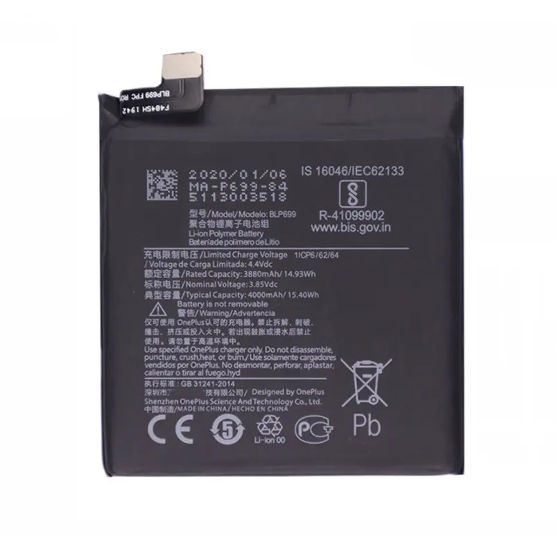 1x Replacement Battery 4000mAh BLP699 For OnePlus 7Pro 7 Pro 7 Plus 7Plus Cell Phone Battery