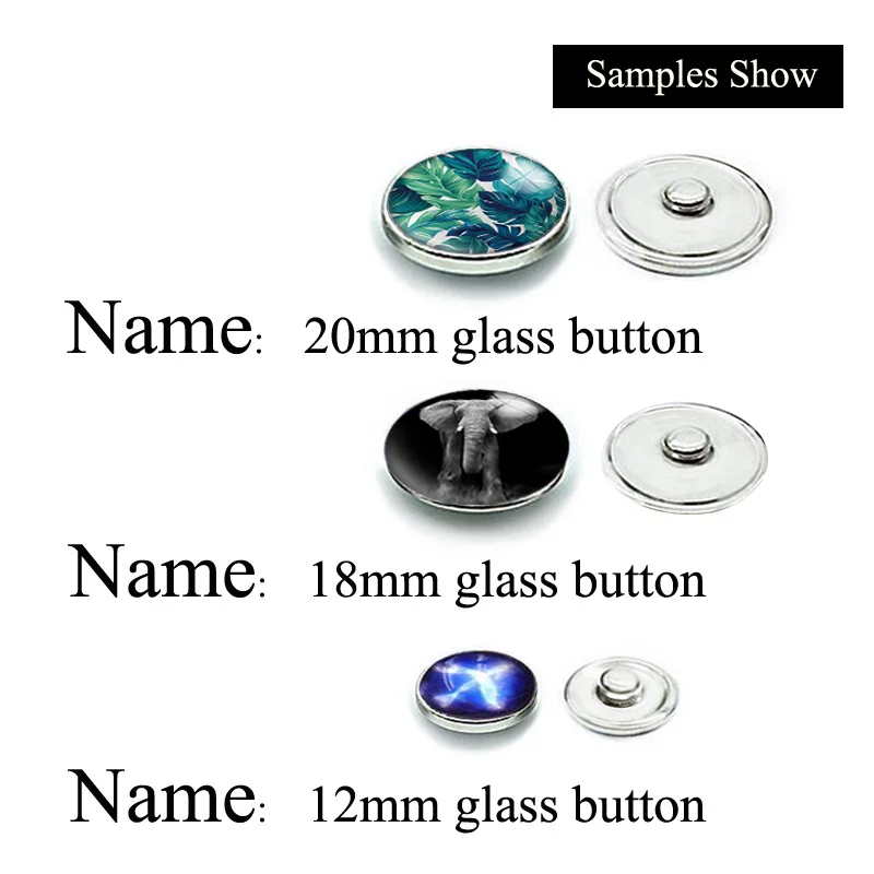 12mm 14mm 20mm 25mm 30mm 40mm 754 Rock Mix Round Glass Cabochon Jewelry Finding 18mm Snap Button Charm Bracelet