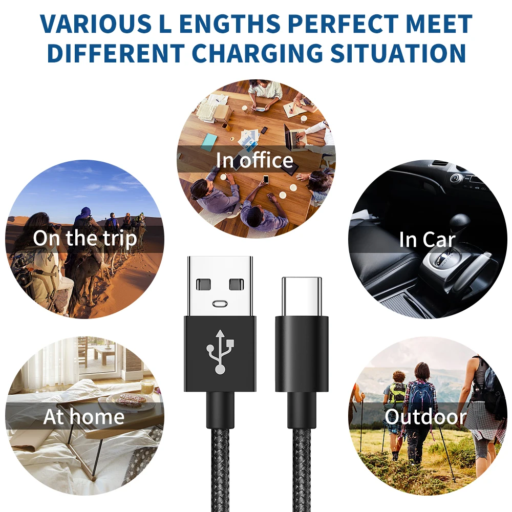 Suntaiho USB C نوع C كابل لسامسونج S10 S9 3A سريع USB شحن نوع-C شاحن كابل البيانات ل Redmi نوت 8 برو USB-C سلك كابو