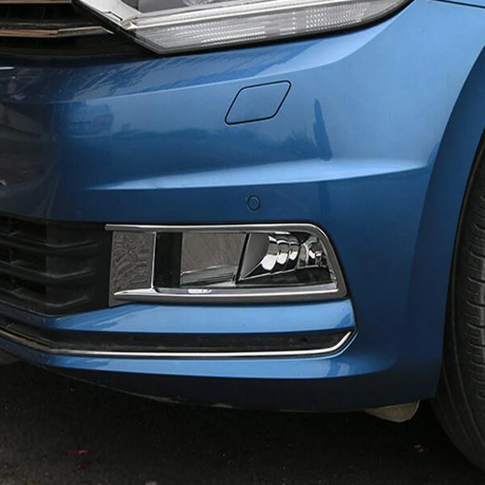 For Volkswagen Touran 2016 2017 2018 2019 ABS Chrome Front Foglight Fog Light Cover Trim Car Foglamp Bezel Exterior Accessories