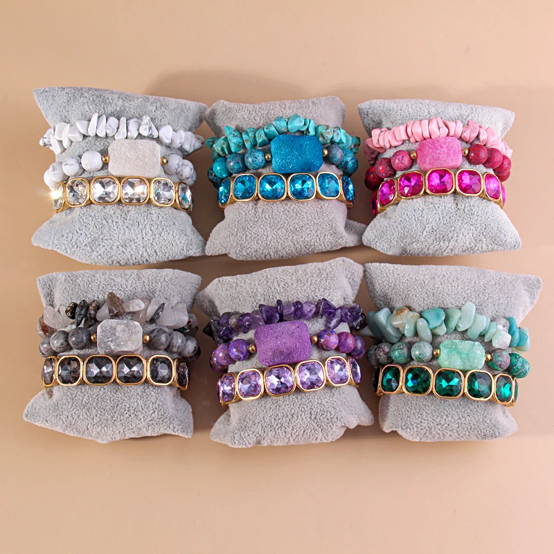 RH Fashion Boho Beaded Bracelet  Multi 3pc Stack Bracelet & Bangle Sets ForFor Women Gift DropShip