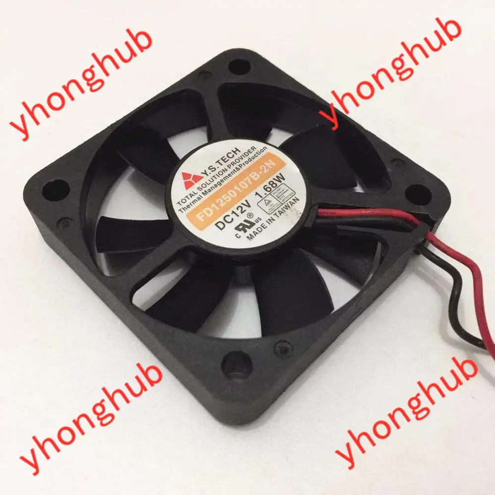 

Y.S TECH FD1250107B-2N Server Cooling Fan DC 12V 1.68W 50x50X10mm 2-Wire