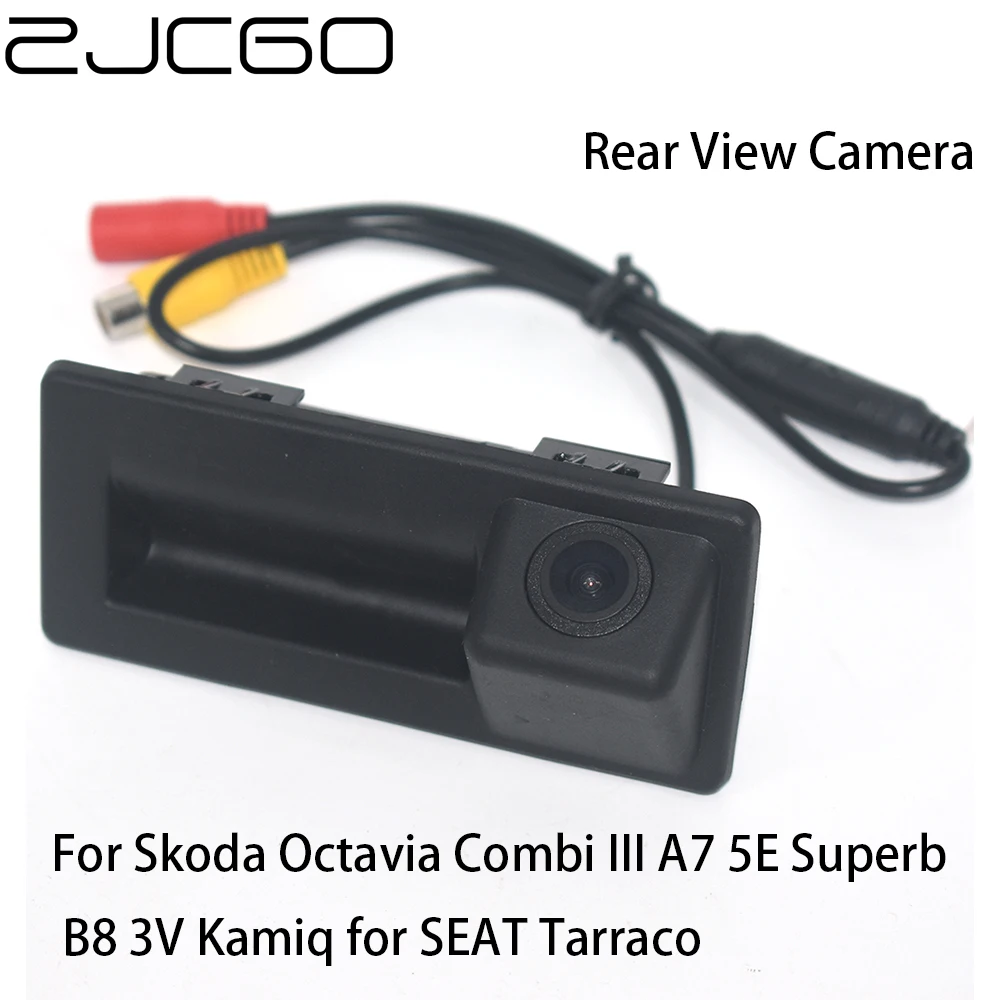 ZJCGO Car Rear View Reverse Back Up Parking Trunk Handle Camera for Skoda Octavia Combi III A7 Superb B8 Kamiq for SEAT Tarraco