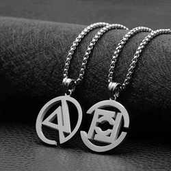 Fashion Geometric Pendant Men Necklace Square Round Street Rock Female Hip Hop Retro Titanium Steel Accessories Hot Sale