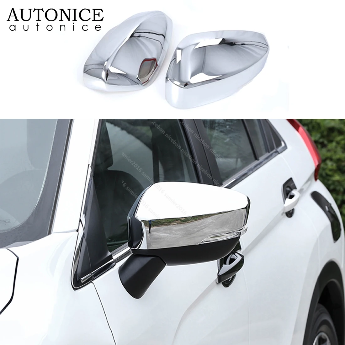 2pc Carbon Fiber Color Rear View Side Mirror Cover for Mitsubishi Eclipse Cross 2018 2019 2020 ABS