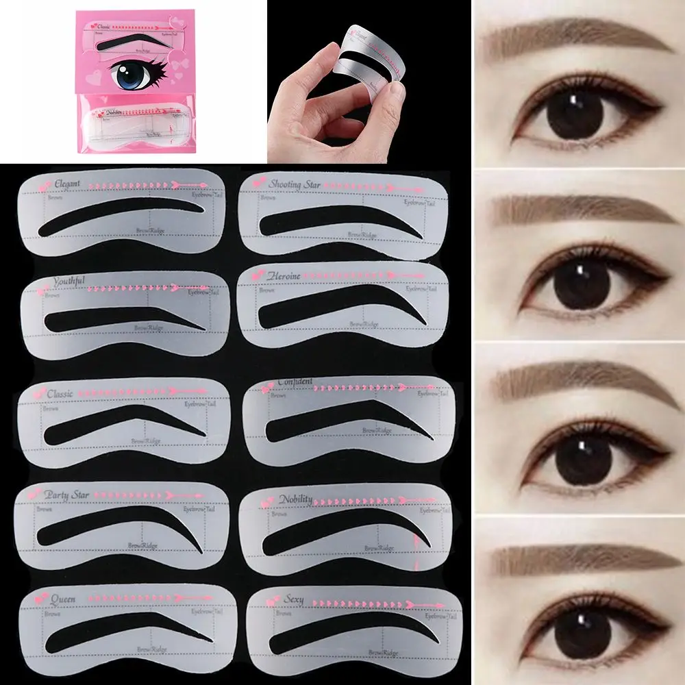 Reusable Card Template Makeup Tools Eyebrow Stencil Grooming Shaper