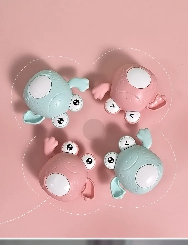 New Baby Bath Cartoon Animal Swimming Toys Frogs Crab Infant Swim Chain Clockwork Classic Baby Cognition Water Toy For Children