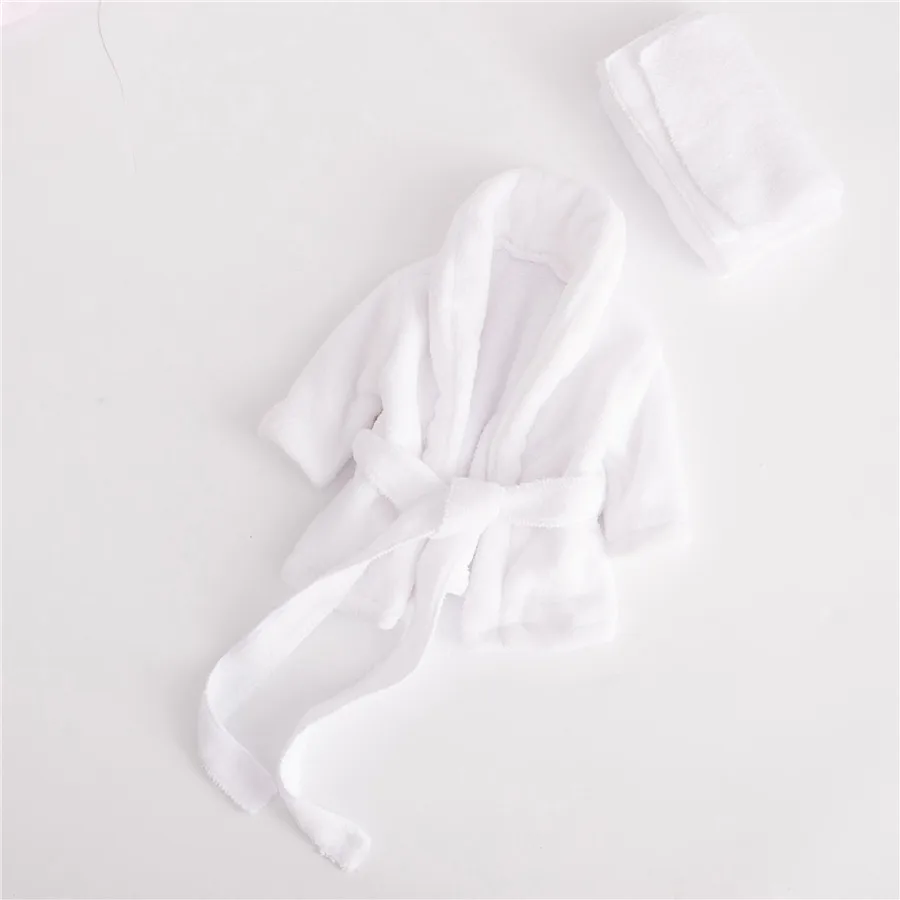 Newborn Baby Photography Props Scarf Bathrobes 2pcs Set Fotografia Plush Costume Shooting Photo Prop Shower Gift Accessories