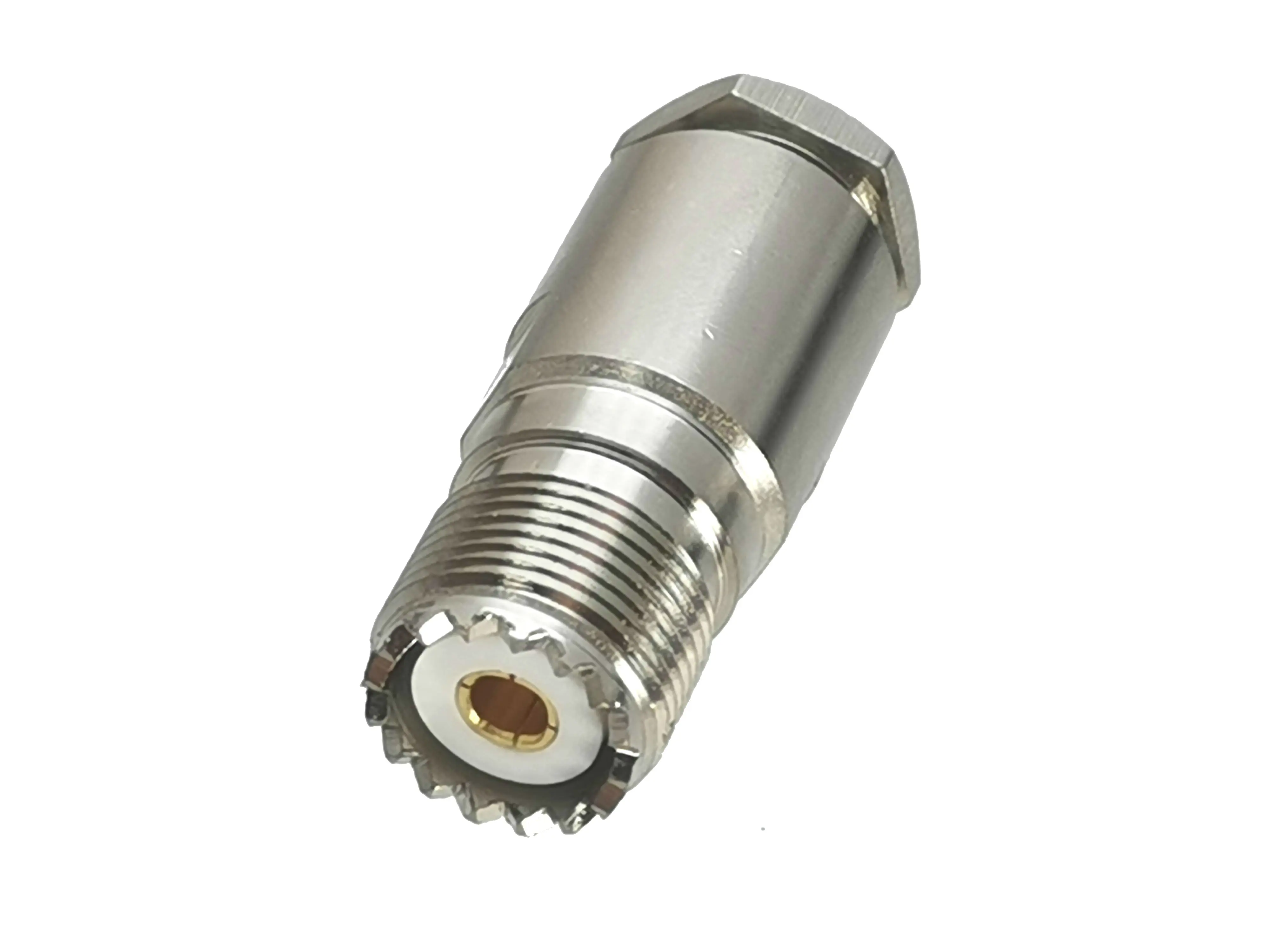 1pcs Connector UHF SO239 Female Jack Clamp RG8 LMR400 RG213 7D-FB RF Coaxial Adapter Wire Terminal Brass