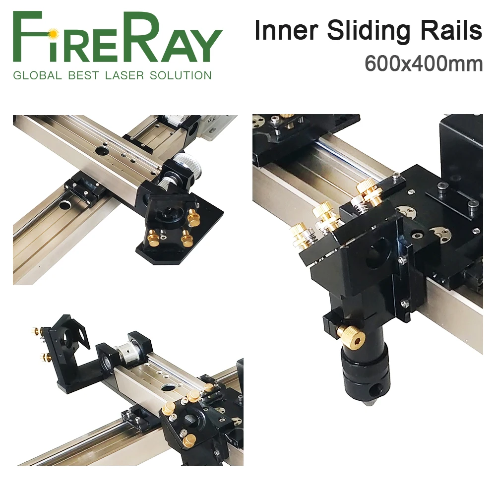 FireRay-Peças Mecânicas Conjunto para Máquina de Corte a Laser, 6040, 600x400mm, Trilhos Deslizantes Internos, DIY, 4060, Co2